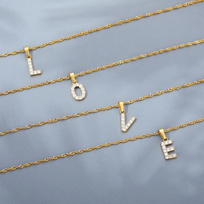 Sparkle with Our Exquisite Zircon Initial A-Z Alphabet Pendant Necklace! Perfect Gift for Boys and Girls!