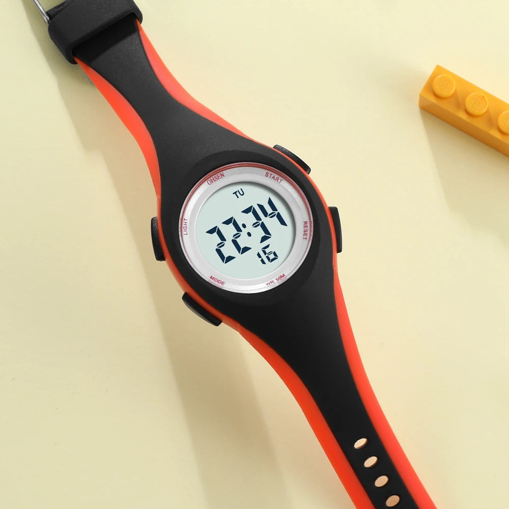 Kids Digital Sport Watch for Boys – LED Waterproof, Shock Resistant, Alarm, Stopwatch & More!