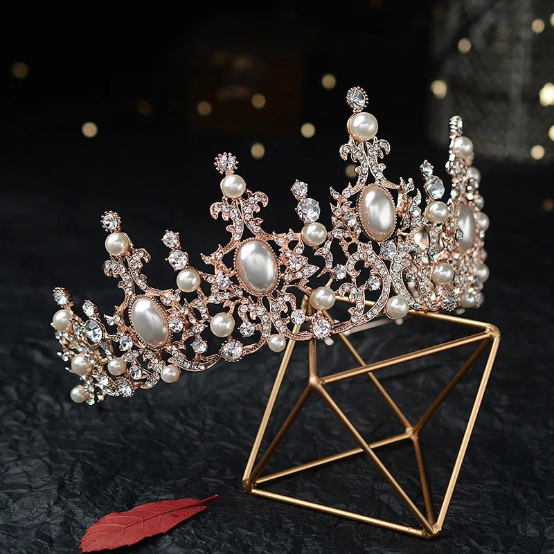 Radiant Royalty: Luxury Crystal Pearls Tiaras - Exquisite Pageant Diadem! - Kids Jewellery Shop