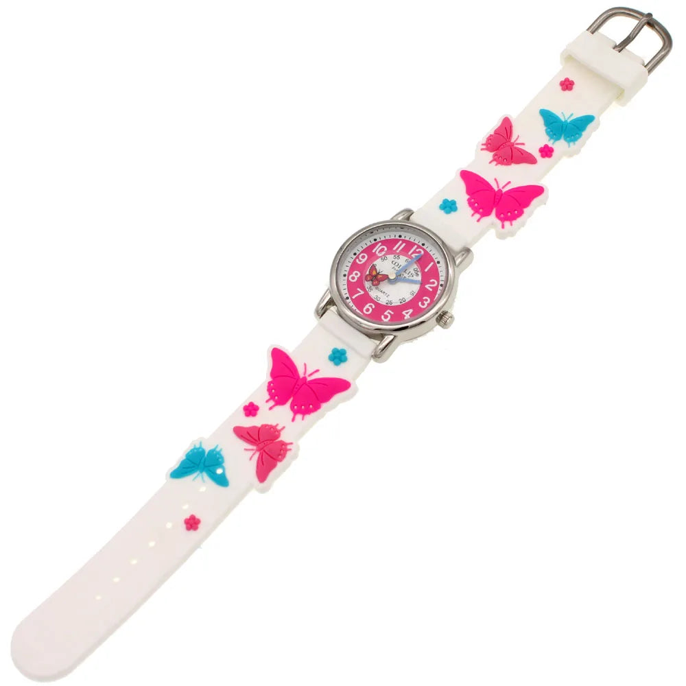 Fluttering Elegance: Waterproof 3D Cartoon Timepiece for Kids - A Charming and Reliable Companion for Stylish Children! - Kids Jewellery Shop