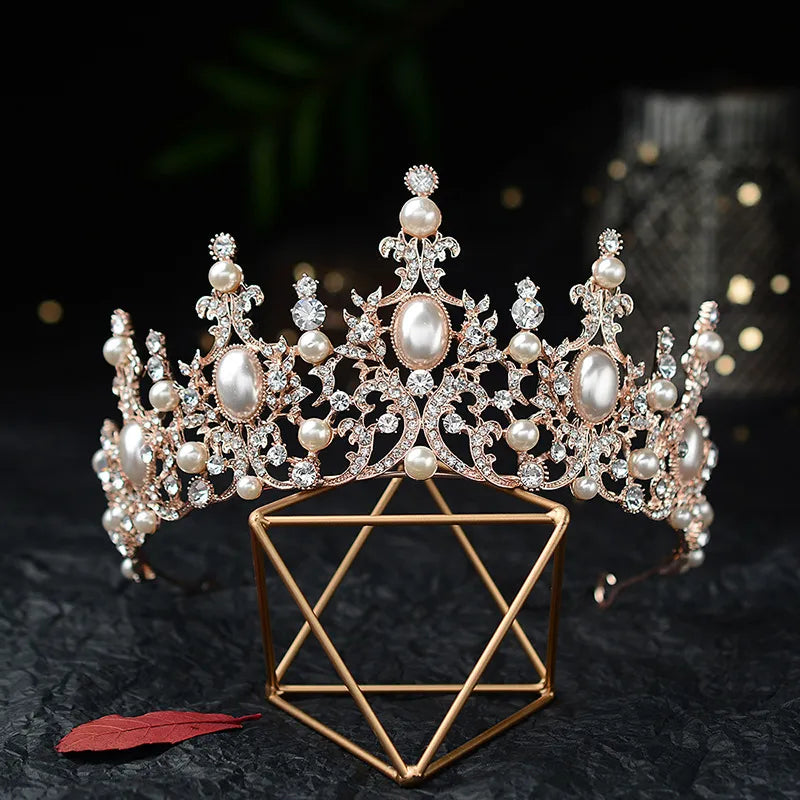 Radiant Royalty: Luxury Crystal Pearls Tiaras - Exquisite Pageant Diadem! - Kids Jewellery Shop