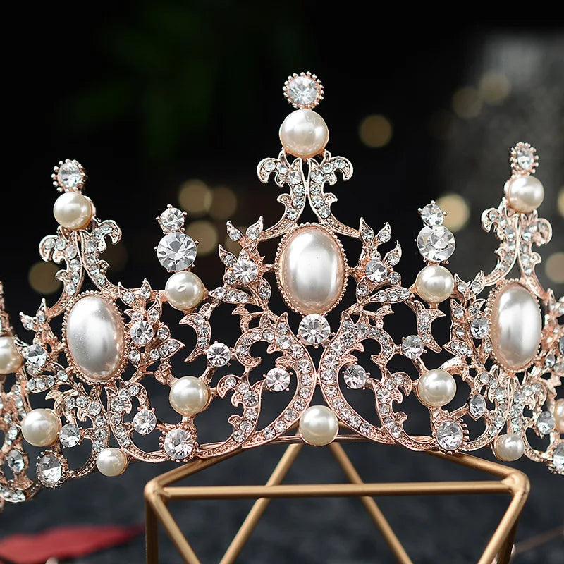 Radiant Royalty: Luxury Crystal Pearls Tiaras - Exquisite Pageant Diadem! - Kids Jewellery Shop
