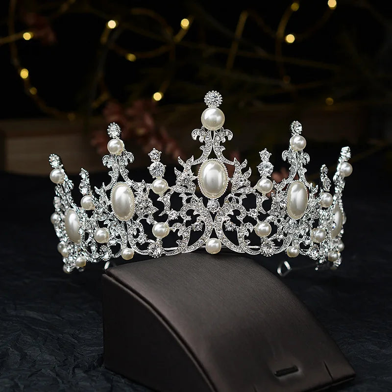 Radiant Royalty: Luxury Crystal Pearls Tiaras - Exquisite Pageant Diadem! - Kids Jewellery Shop