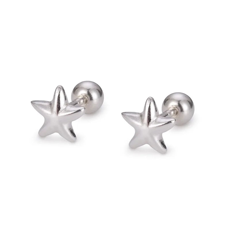 925 Sterling Silver Star Stud Earrings | Screw-Back Earrings for Girls, Teens & Women | Simple Everyday Jewellery!