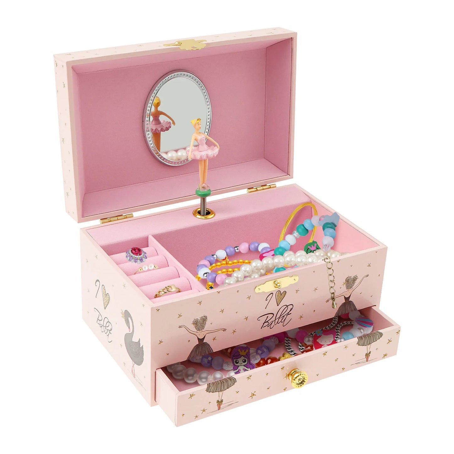 Creative Rotating Dancer Music Box 💖 | Jewelry Storage Case with Clockwork Tune | Multifunction Gift for Girls & Women!