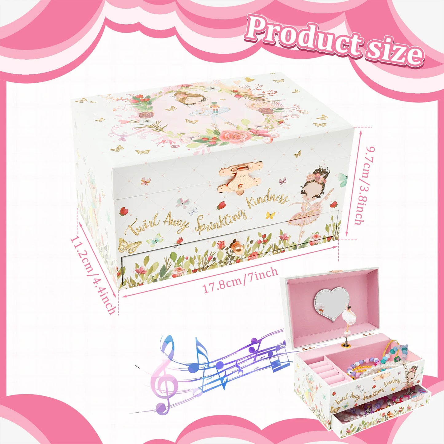 Creative Rotating Dancer Music Box 💖 | Jewelry Storage Case with Clockwork Tune | Multifunction Gift for Girls & Women!