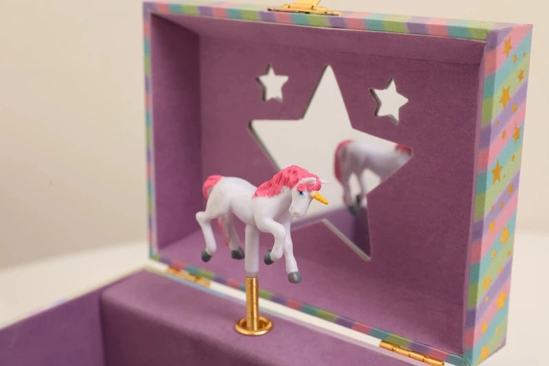 🦄 Fantasy Rotating Unicorn Music Box for Girls – Jewelry Storage Organizer with Soft Lining | Birthday Gift for Kids | Keepsake Music Jewelry Box 🎵🎁