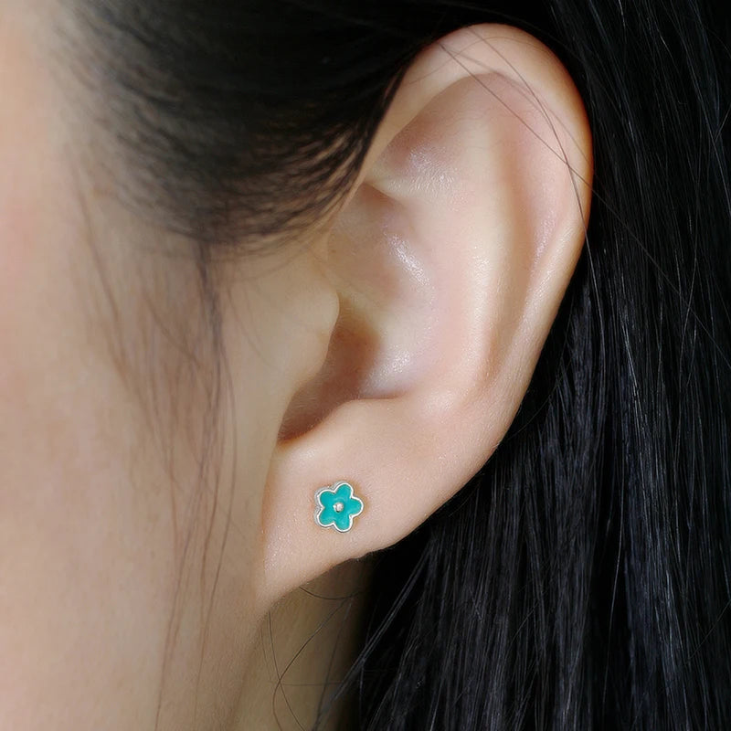 925 Sterling Silver Flower Screw Back Stud Earrings for Girls – Hypoallergenic Piercing Jewelry Gift | Simple & Elegant Kids Earrings 🌟