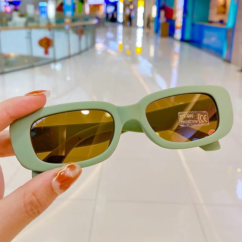 Trendy Kids Rectangle Sunglasses 🕶️ | Vintage Fashion Eyewear for Boys & Girls – UV Protection for Outdoor Fun & Parties!