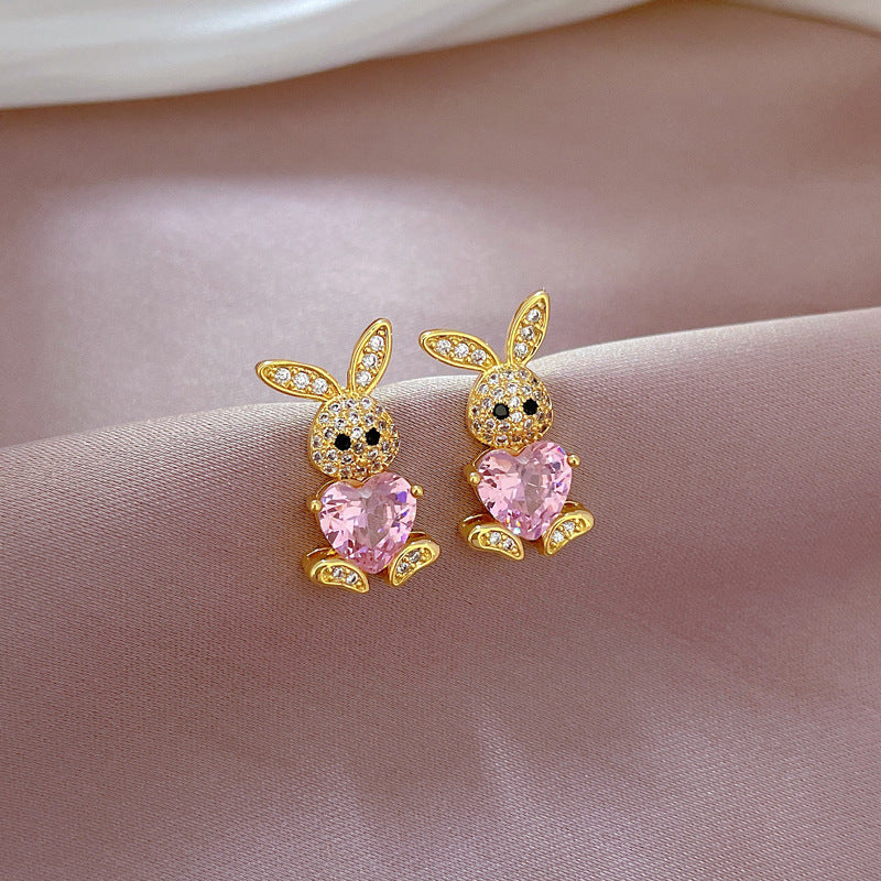 Cute Rabbit Crystal Jewelry Set for Girls 🐇 | Necklace & Earrings with Shiny Austrian Crystals | Birthday Gift Set 🎁