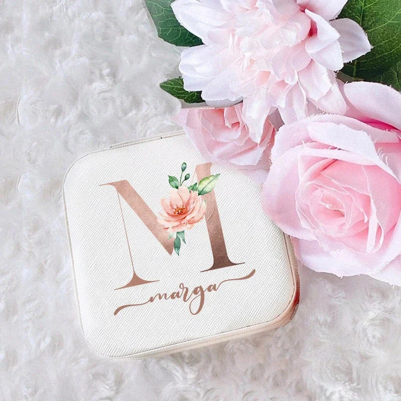 ✨ Personalized Custom Jewelry Box – Travel Ring Box with Name & Initial | Bridesmaid, Birthday, Proposal, Mother’s Day Gift 🎁💖