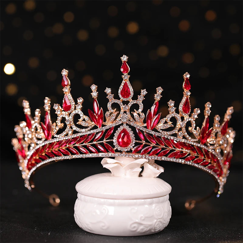 ✨ Luxury Rhinestone Crown – Tiara Headdress | Elegant Hair Ornament for Proms, Pageants & Special Occasions 💍💙