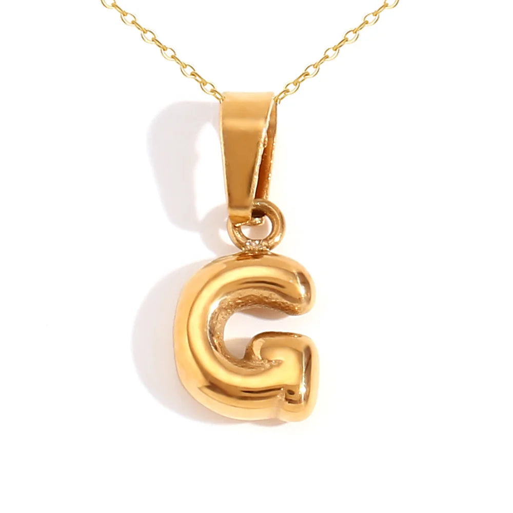 Mini Bubble Letter Pendant Necklace 🔤 | Dainty Unisex Stainless Steel Initial Jewelry for Boys & Girls | Cute A–Z Alphabet Gift Necklace 🎁