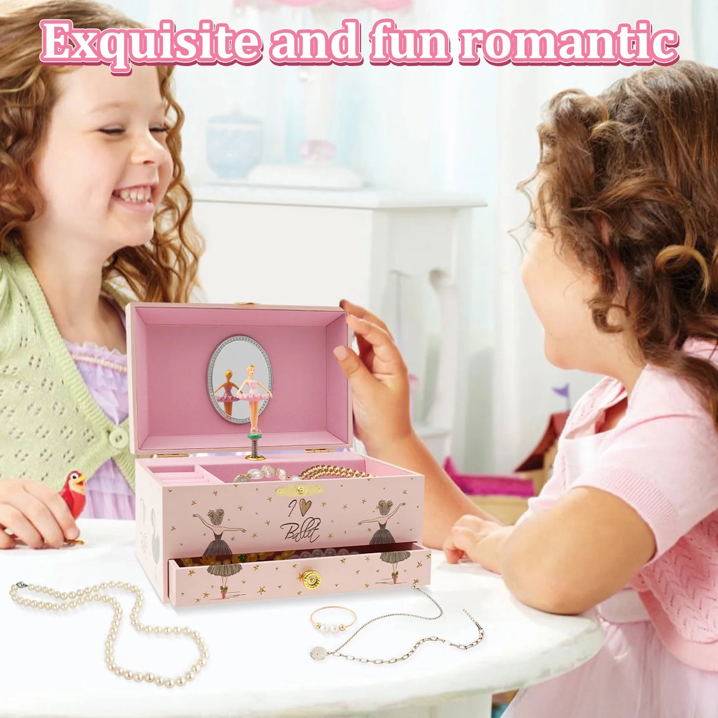 Creative Rotating Dancer Music Box 💖 | Jewelry Storage Case with Clockwork Tune | Multifunction Gift for Girls & Women!