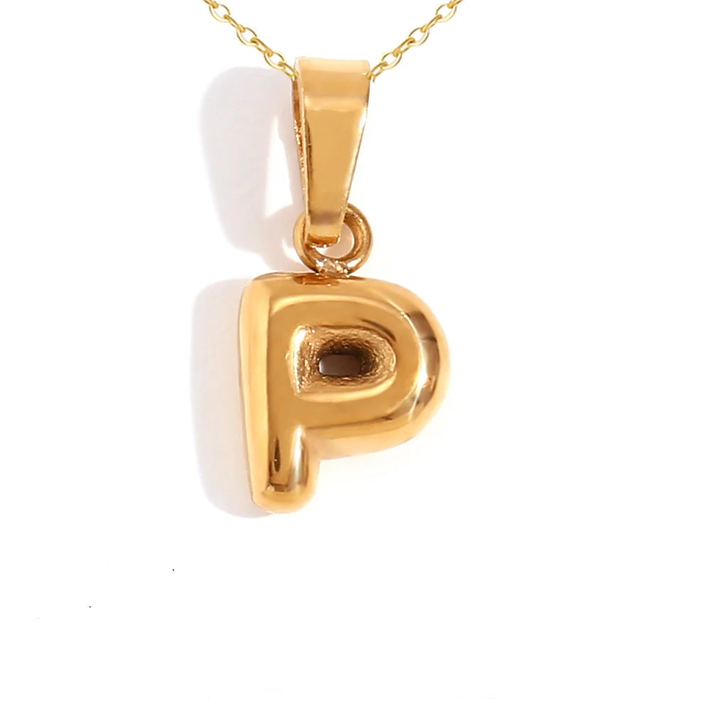 Mini Bubble Letter Pendant Necklace 🔤 | Dainty Unisex Stainless Steel Initial Jewelry for Boys & Girls | Cute A–Z Alphabet Gift Necklace 🎁