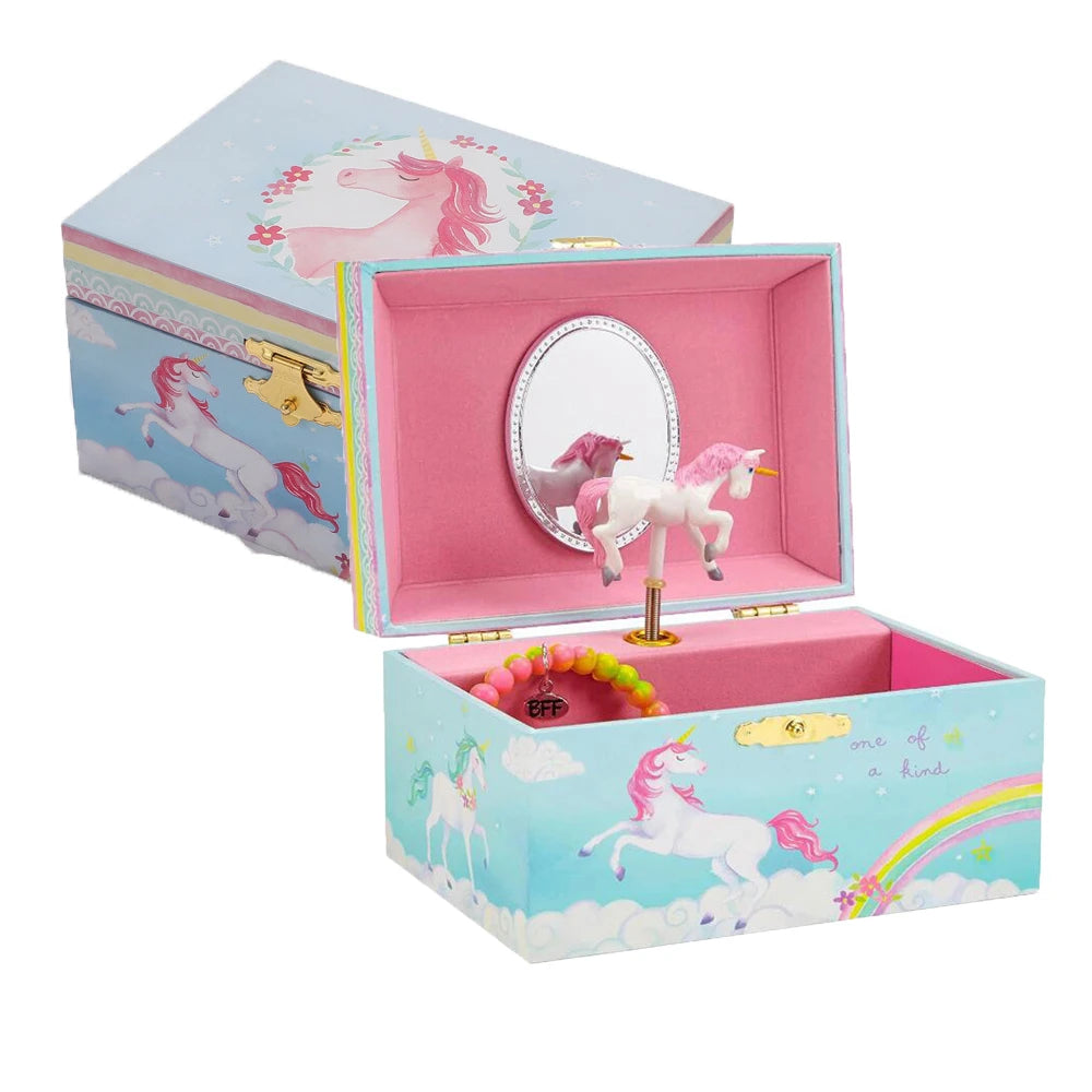 🦄 Fantasy Rotating Unicorn Music Box for Girls – Jewelry Storage Organizer with Soft Lining | Birthday Gift for Kids | Keepsake Music Jewelry Box 🎵🎁