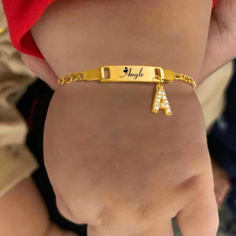 Shine Bright: Personalized Crystal Name Bracelet for Cherished Little Ones!