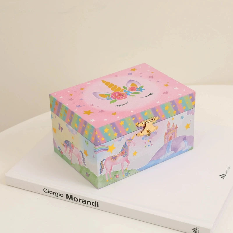 🦄 Fantasy Rotating Unicorn Music Box for Girls – Jewelry Storage Organizer with Soft Lining | Birthday Gift for Kids | Keepsake Music Jewelry Box 🎵🎁