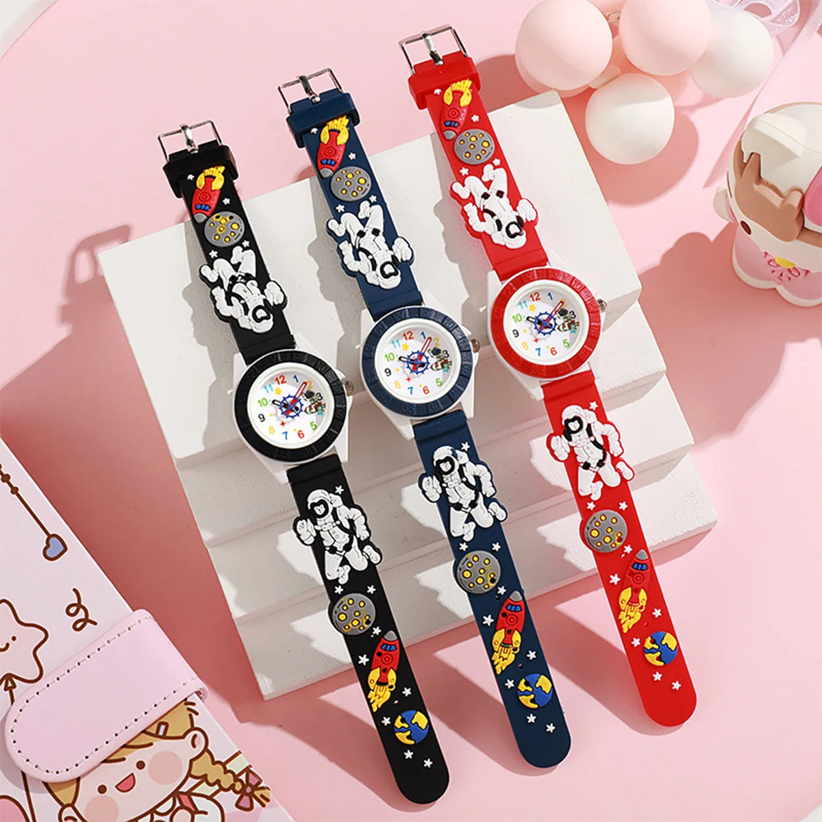 Children’s Astronaut Silicone Quartz Wristwatch for Boys & Girls | Moonwalker Kids Watch Birthday Gift