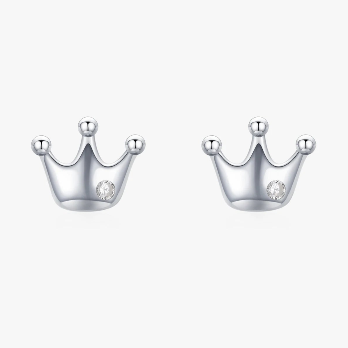 925 Sterling Silver Crown Stud Earrings 👑 | Dainty Hypoallergenic Jewelry for Girls & Women – Petite Royal Sparkle!