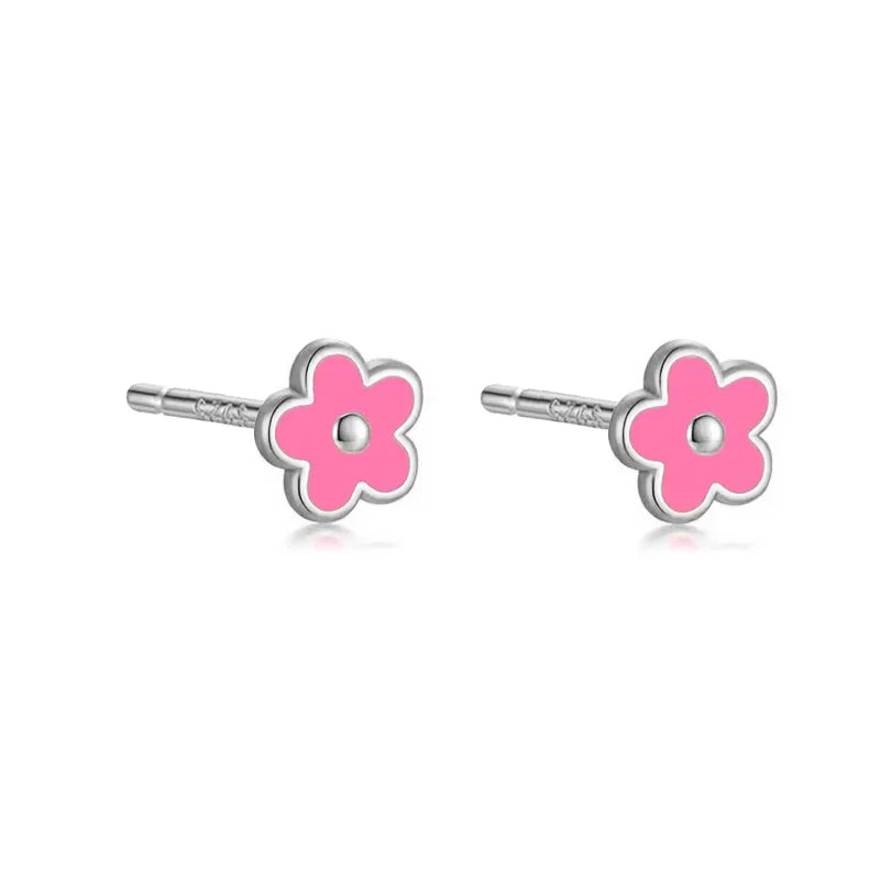 925 Sterling Silver Flower Screw Back Stud Earrings for Girls – Hypoallergenic Piercing Jewelry Gift | Simple & Elegant Kids Earrings 🌟