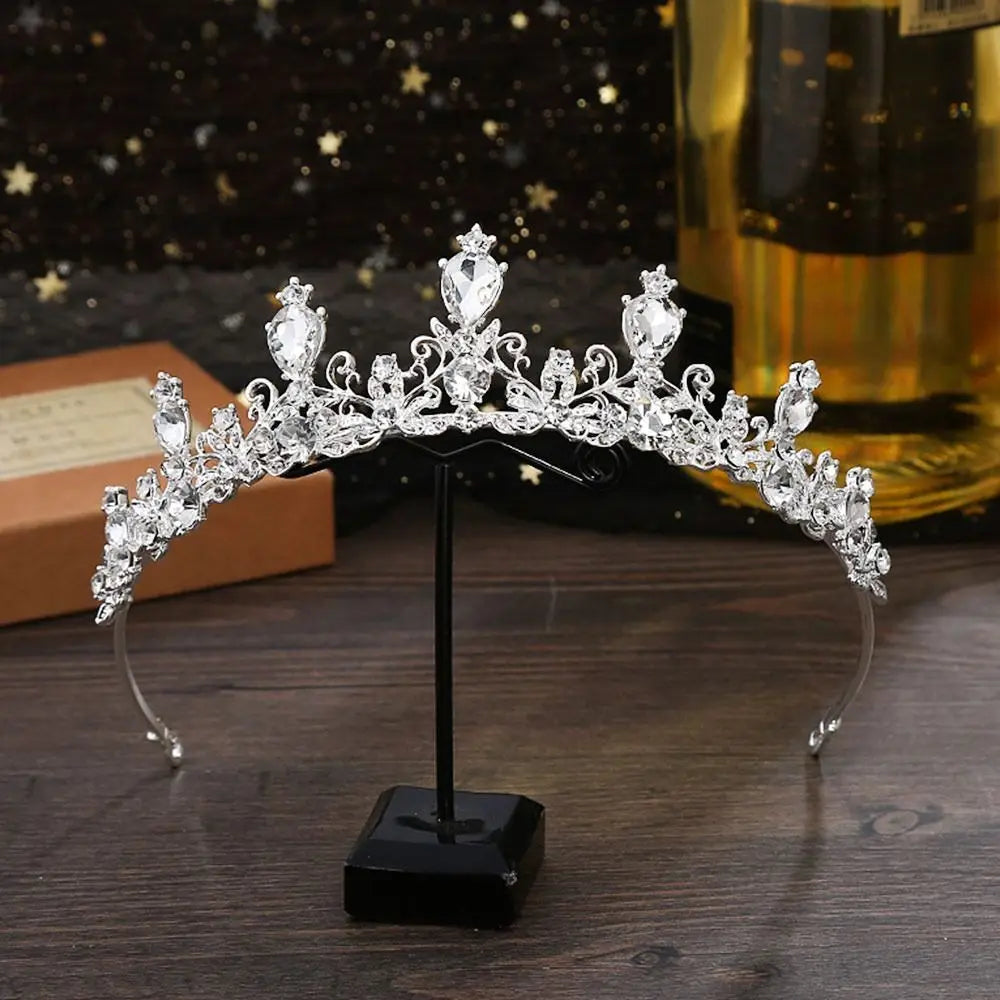 Princess Crystal Tiara Headband 👑 | Sparkling Crown for Girls – Prom, Pageant, Wedding & Party Hair Accessories!