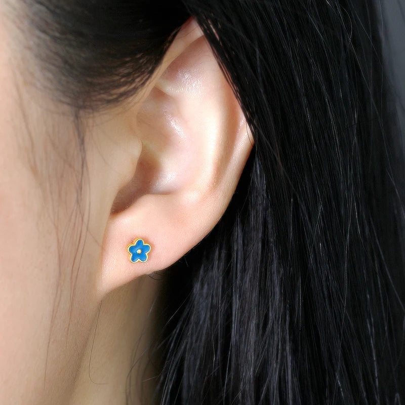 925 Sterling Silver Flower Screw Back Stud Earrings for Girls – Hypoallergenic Piercing Jewelry Gift | Simple & Elegant Kids Earrings 🌟