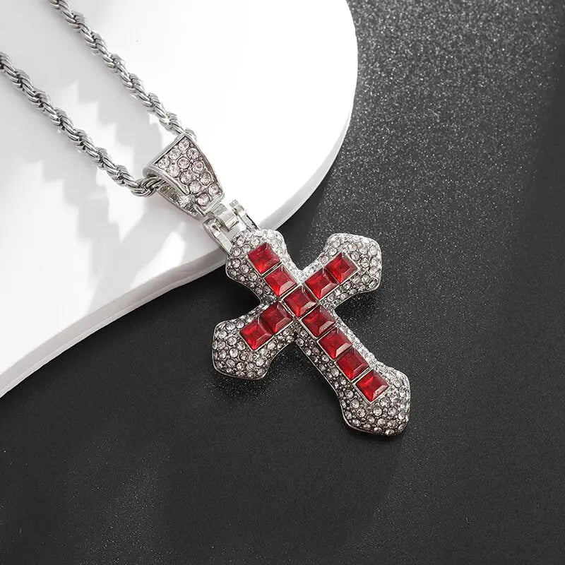 Exquisite Zircon Cross Pendant Necklace - Girls Fashion Temperament Jewelry Gift!