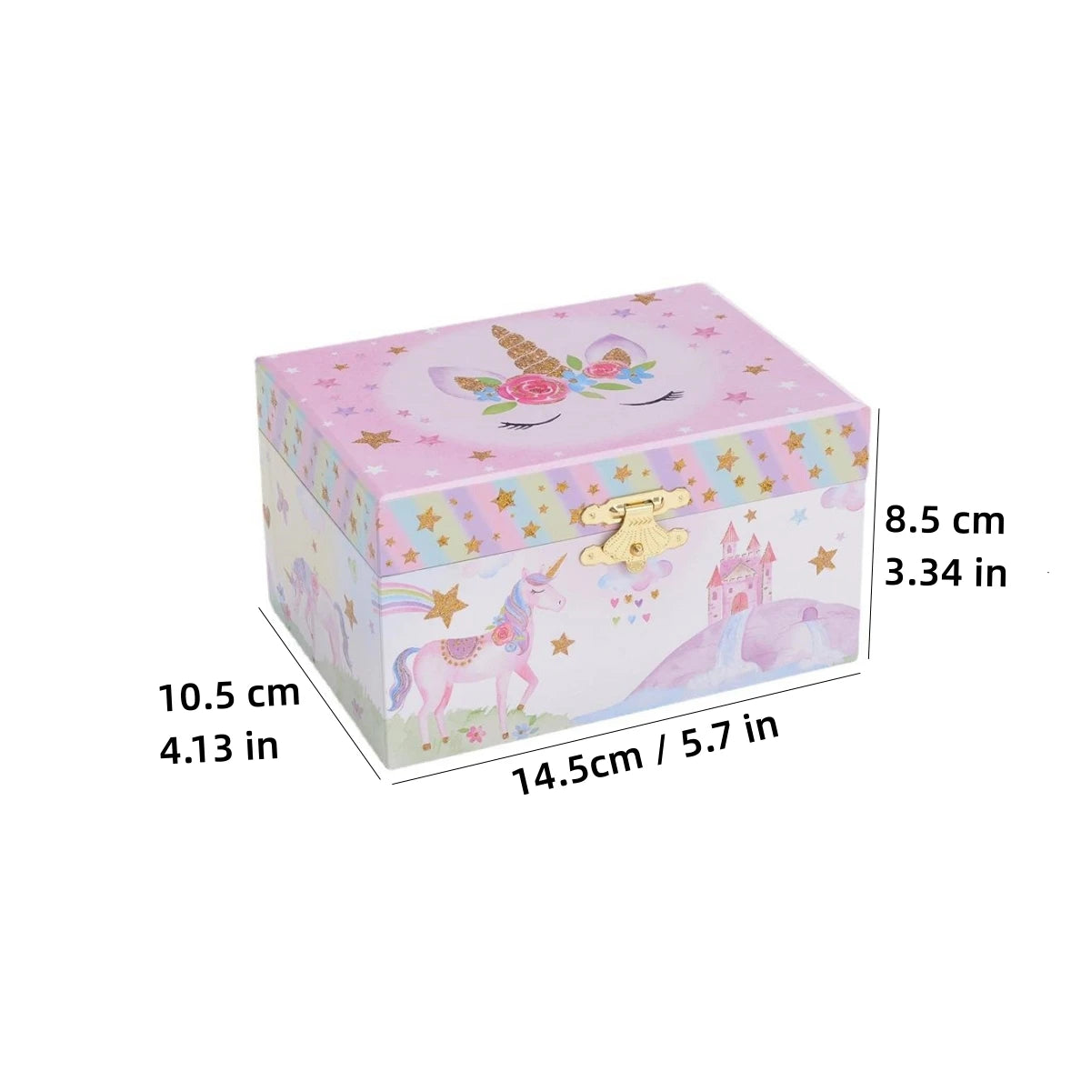 🦄 Fantasy Rotating Unicorn Music Box for Girls – Jewelry Storage Organizer with Soft Lining | Birthday Gift for Kids | Keepsake Music Jewelry Box 🎵🎁