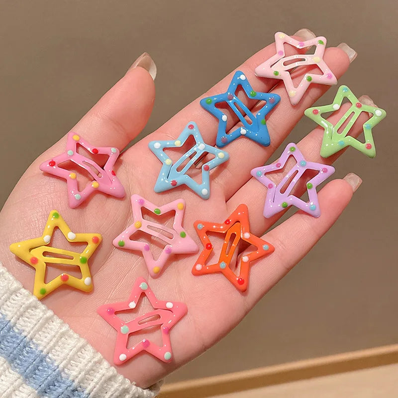 10PCS Cute Girls Hair Accessories Set – Rainbow Color Hair Clips & Toddler Hair Pins | Kids Headdress for Daily & Party Wear 🌈💖