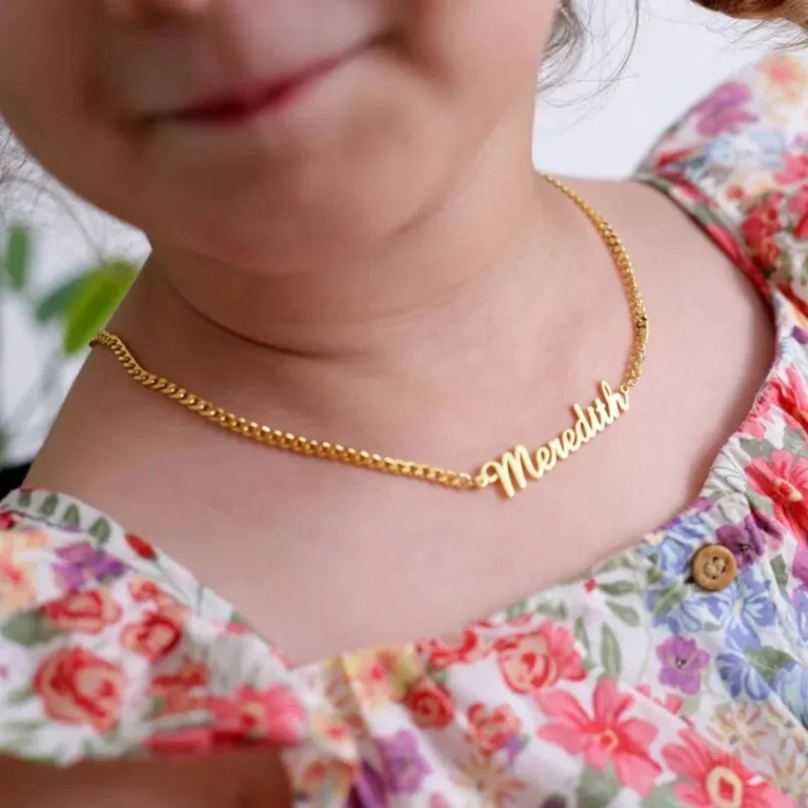 ✨ Personalized Nameplate Necklace for Boys & Girls | Cute & Durable Keepsake!