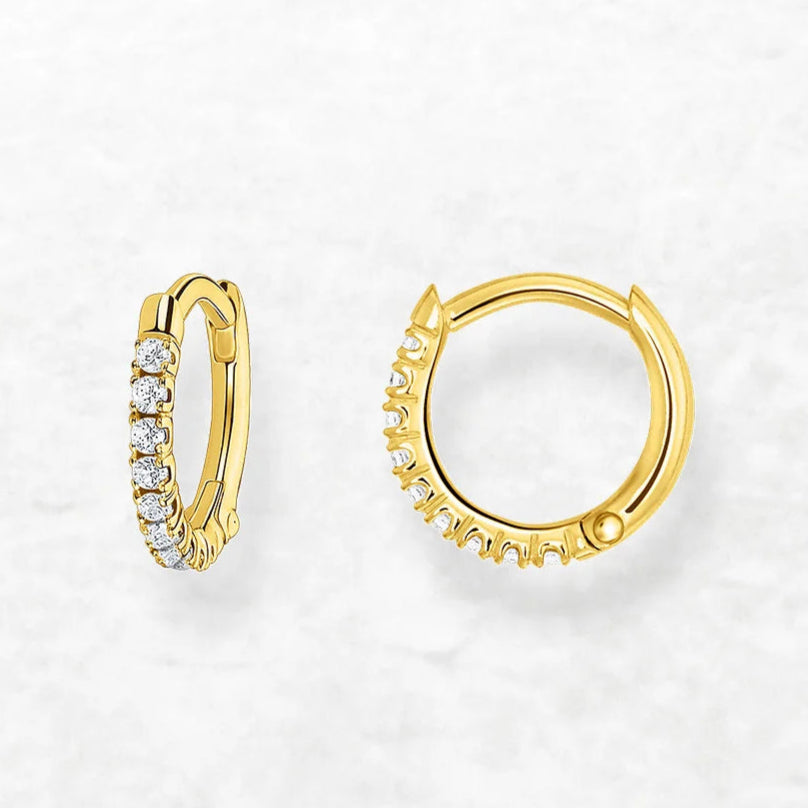 925 Sterling Silver Gold-Plated Hinged Hoop Earrings 🌟 | Trendy Gift Jewelry for Girls & Women – Glamorous, Hypoallergenic Fine Hoops!
