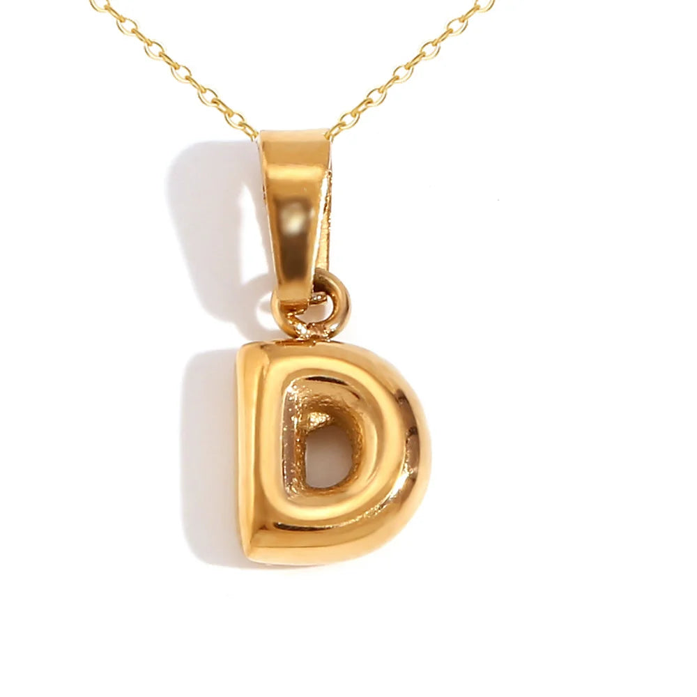 Mini Bubble Letter Pendant Necklace 🔤 | Dainty Unisex Stainless Steel Initial Jewelry for Boys & Girls | Cute A–Z Alphabet Gift Necklace 🎁