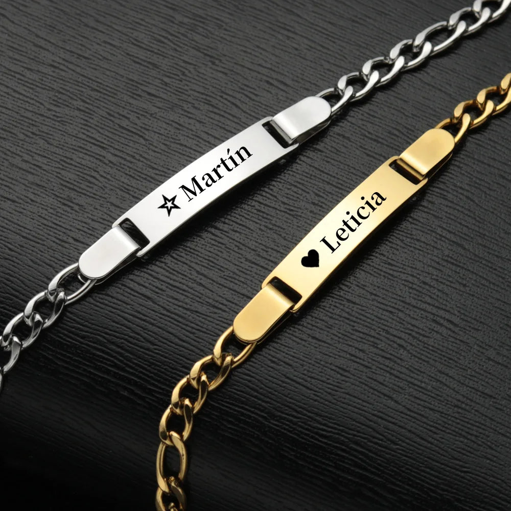 Custom Stainless Steel Baby Name ID Bracelet: The Perfect Personalized Gift!