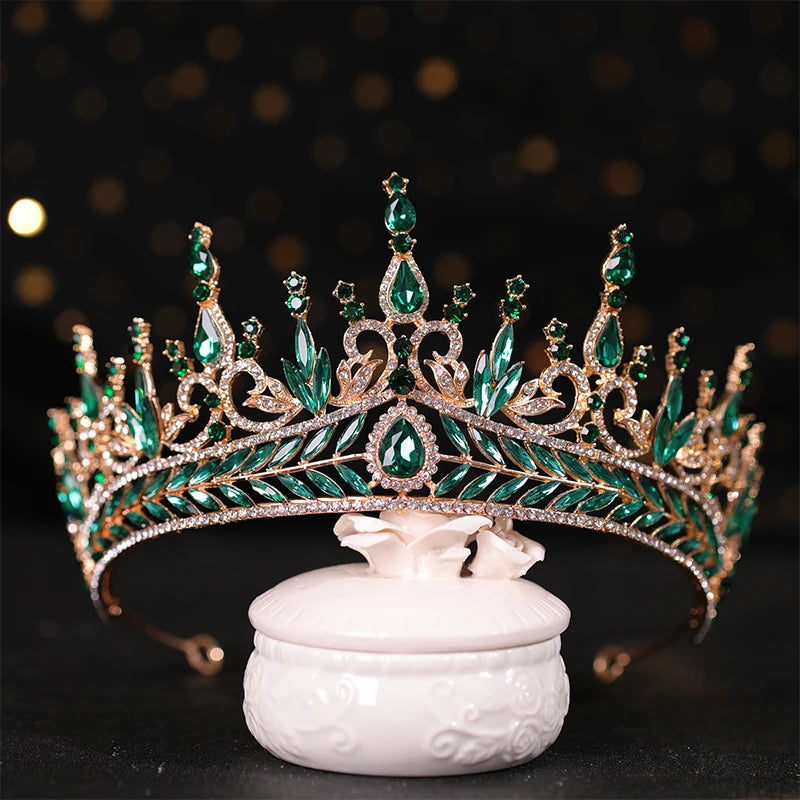 ✨ Luxury Rhinestone Crown – Tiara Headdress | Elegant Hair Ornament for Proms, Pageants & Special Occasions 💍💙