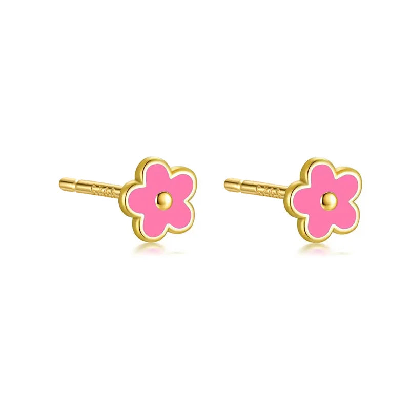 925 Sterling Silver Flower Screw Back Stud Earrings for Girls – Hypoallergenic Piercing Jewelry Gift | Simple & Elegant Kids Earrings 🌟