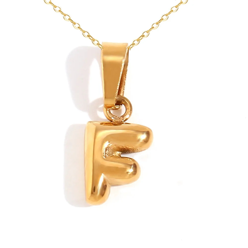 Mini Bubble Letter Pendant Necklace 🔤 | Dainty Unisex Stainless Steel Initial Jewelry for Boys & Girls | Cute A–Z Alphabet Gift Necklace 🎁