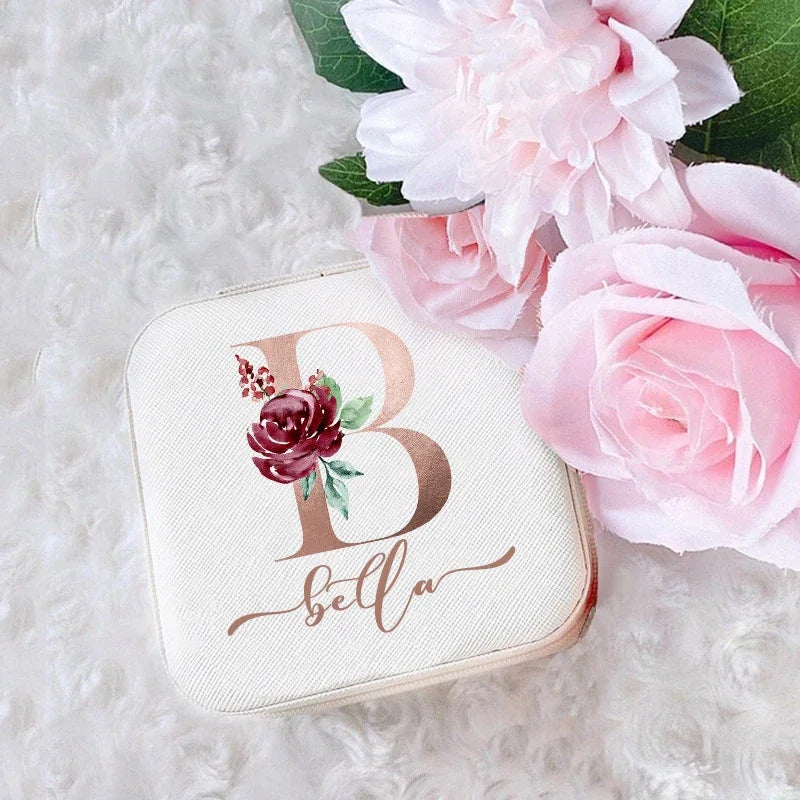 ✨ Personalized Custom Jewelry Box – Travel Ring Box with Name & Initial | Bridesmaid, Birthday, Proposal, Mother’s Day Gift 🎁💖