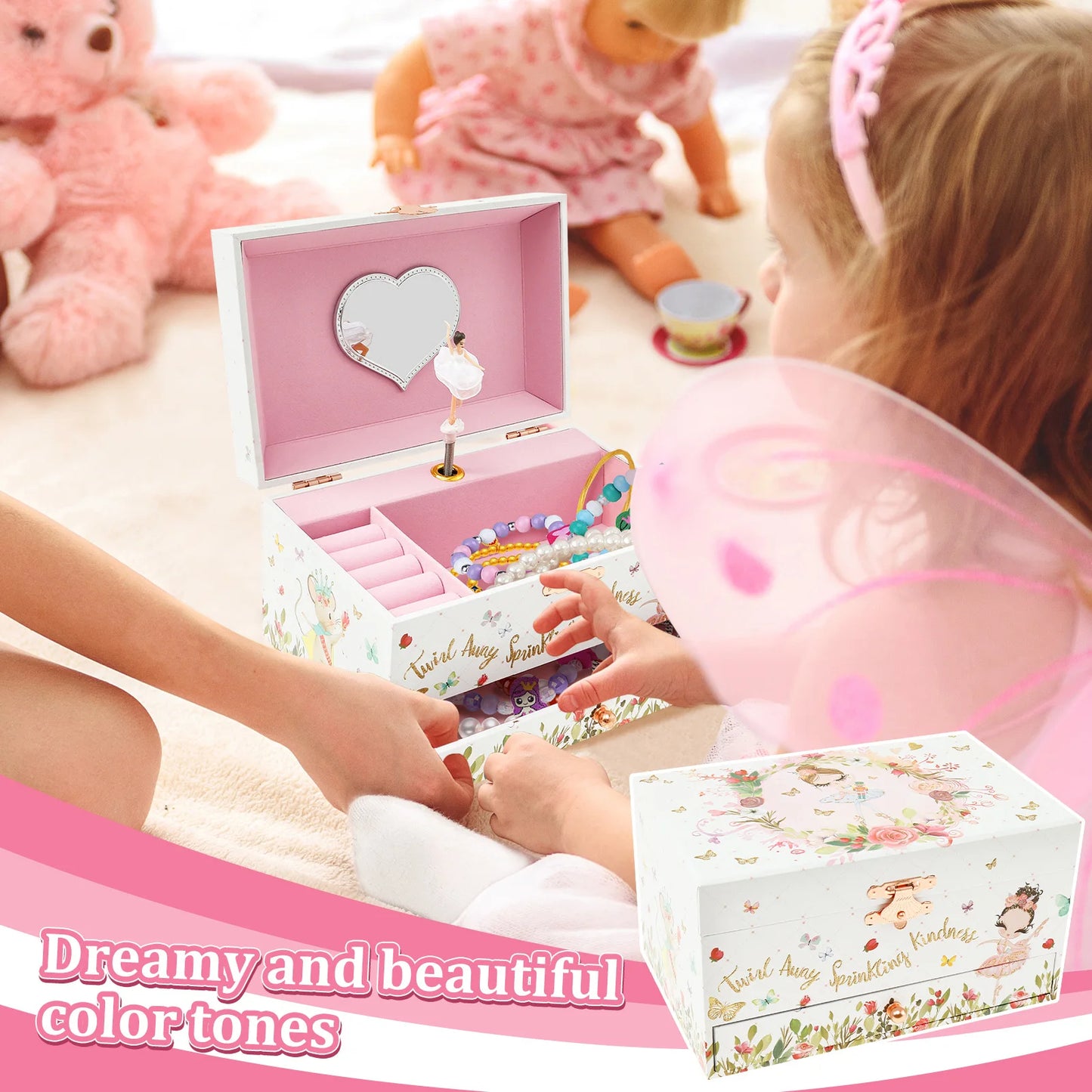 Creative Rotating Dancer Music Box 💖 | Jewelry Storage Case with Clockwork Tune | Multifunction Gift for Girls & Women!