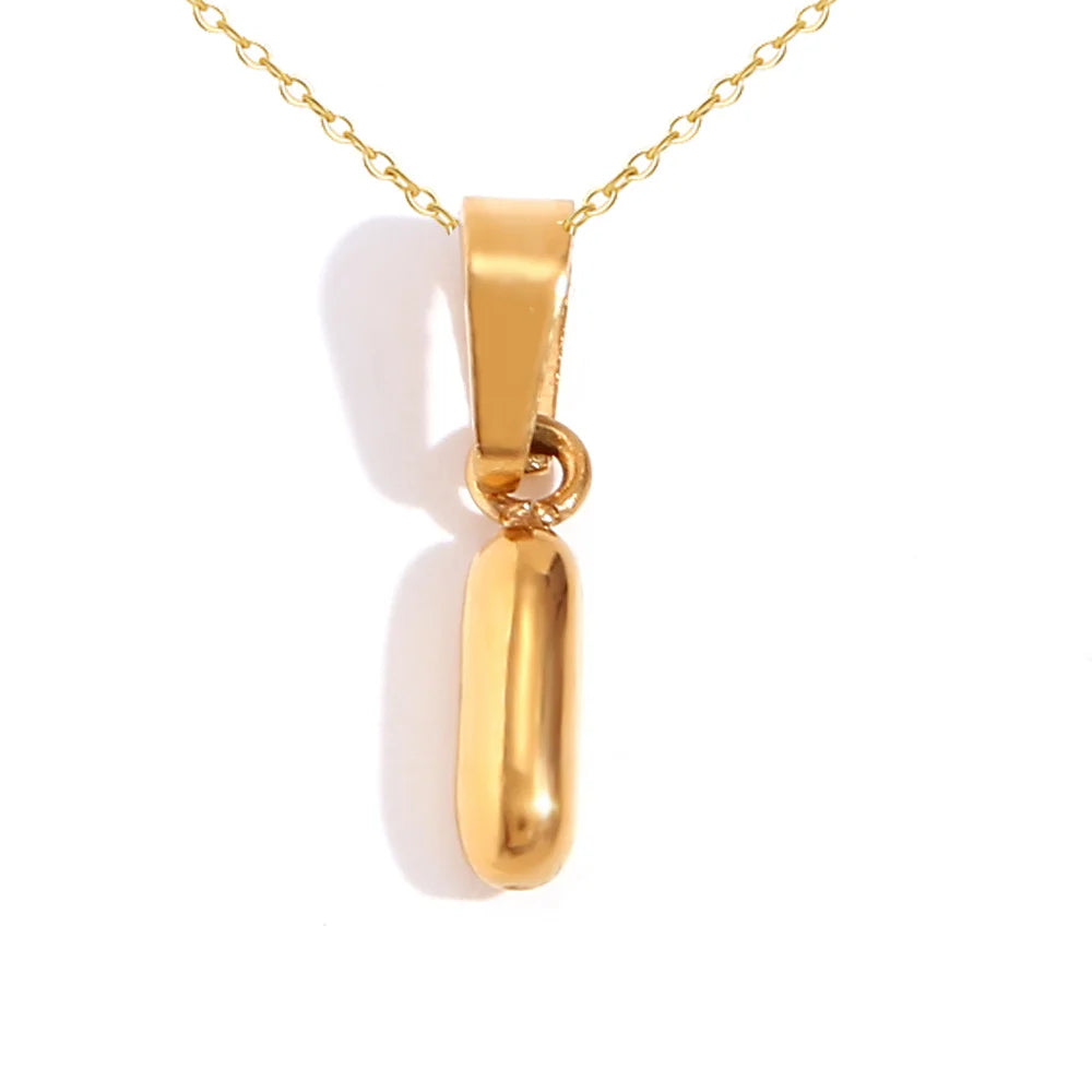 Mini Bubble Letter Pendant Necklace 🔤 | Dainty Unisex Stainless Steel Initial Jewelry for Boys & Girls | Cute A–Z Alphabet Gift Necklace 🎁