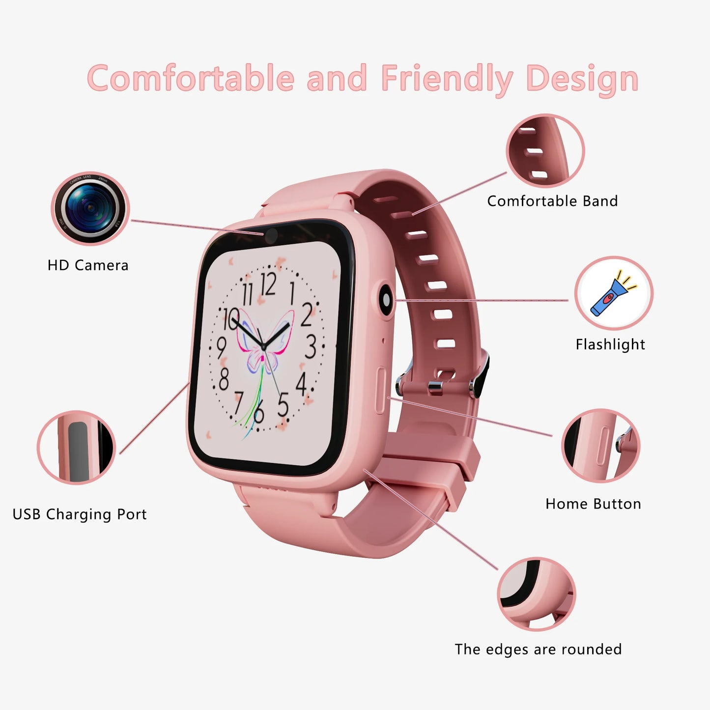 🎁 Kids Smartwatch for Boys & Girls – LED Digital Cartoon Watch with Camera, Games, Calls, Music | 1.44” Educational Touchscreen Gift | SIM Supported 📞🎮