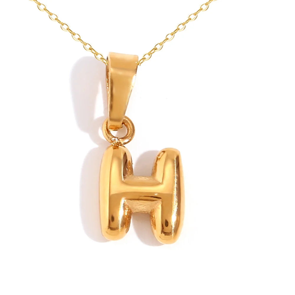 Mini Bubble Letter Pendant Necklace 🔤 | Dainty Unisex Stainless Steel Initial Jewelry for Boys & Girls | Cute A–Z Alphabet Gift Necklace 🎁