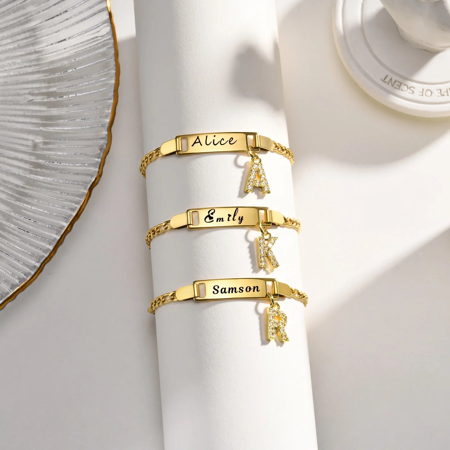 Shine Bright: Personalized Crystal Name Bracelet for Cherished Little Ones!