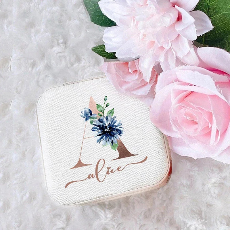 ✨ Personalized Custom Jewelry Box – Travel Ring Box with Name & Initial | Bridesmaid, Birthday, Proposal, Mother’s Day Gift 🎁💖