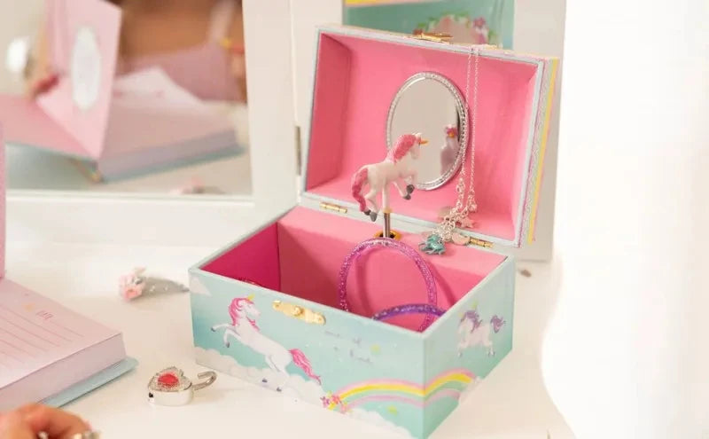 🦄 Fantasy Rotating Unicorn Music Box for Girls – Jewelry Storage Organizer with Soft Lining | Birthday Gift for Kids | Keepsake Music Jewelry Box 🎵🎁