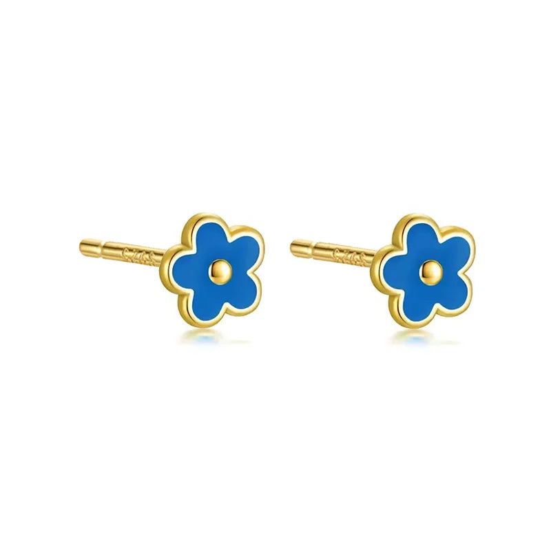 925 Sterling Silver Flower Screw Back Stud Earrings for Girls – Hypoallergenic Piercing Jewelry Gift | Simple & Elegant Kids Earrings 🌟
