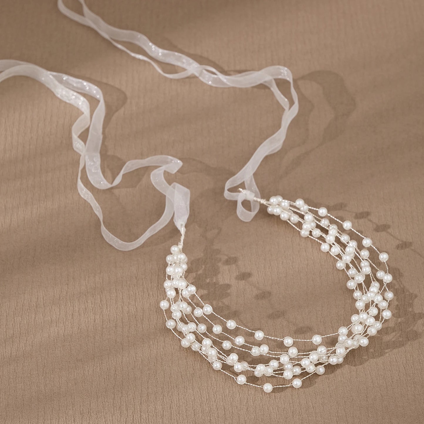 👑 Elegant Pearl & Ribbon Hairband – Imitation Pearl Braid Accessory for Baptism, Confirmation, Flower Girls | Premium Braided Headband for Girls 💒