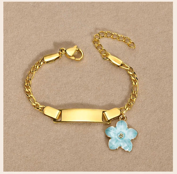 🌸 Personalized Name Bracelet with Flower Charms | Children's Jewelry Gift 🎁