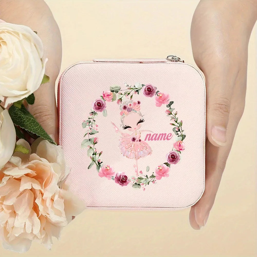 Personalized Girl’s Fairy Leather Jewellery Box – Travel Jewellery Organizer & Ring Case | Kids Birthday Gift!