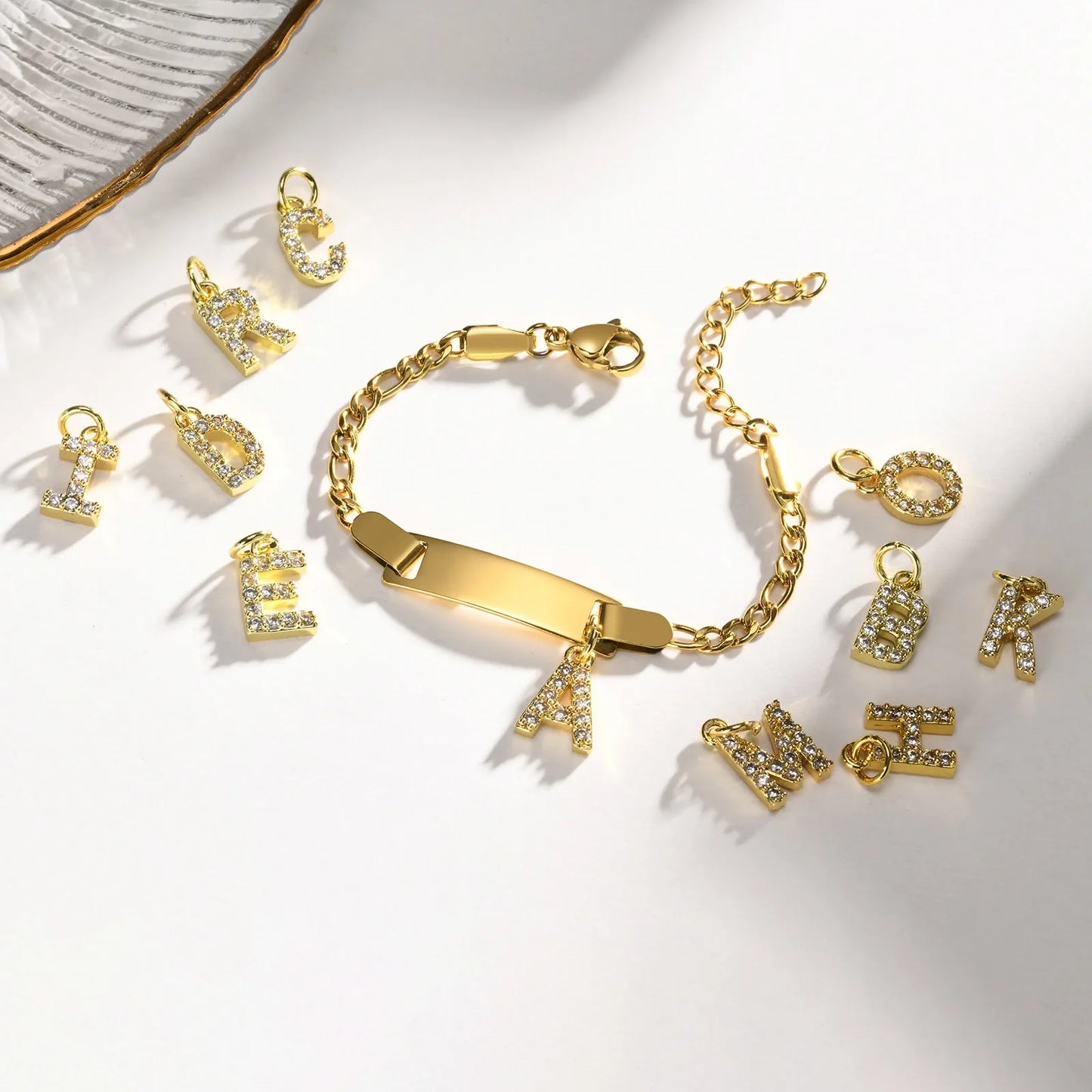 Shine Bright: Personalized Crystal Name Bracelet for Cherished Little Ones!